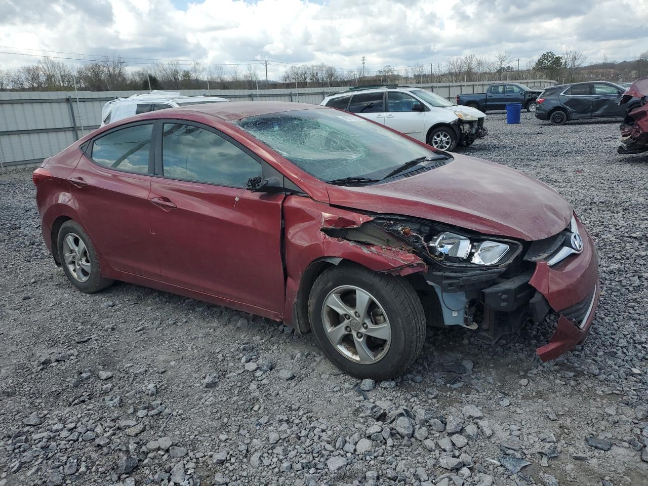 2014 Hyundai Elantra VIN 5NPDH4AE9EH489245 Copart auction photo, front end damage thumbnail 4