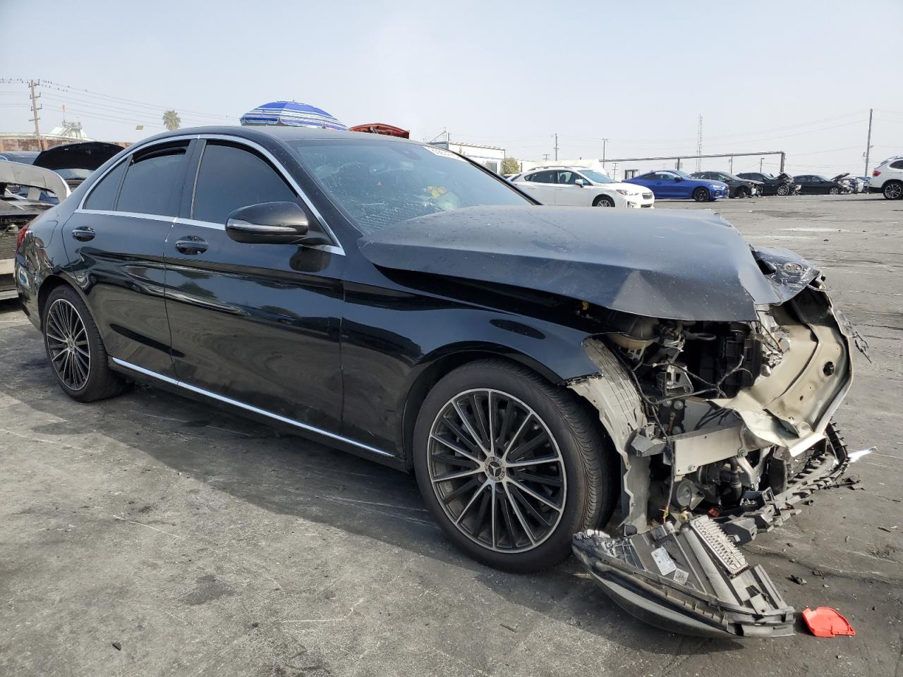 2019 Mercedes-Benz C-klasse VIN 55SWF8DB0KU295297 Copart auction photo, front end / undercarriage damage thumbnail 4