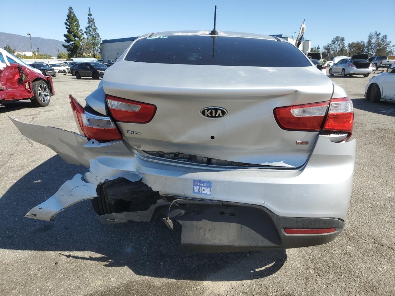 2013 KIA Rio VIN KNADM4A30D6249033 Copart auction photo, rear end / front end damage thumbnail 6