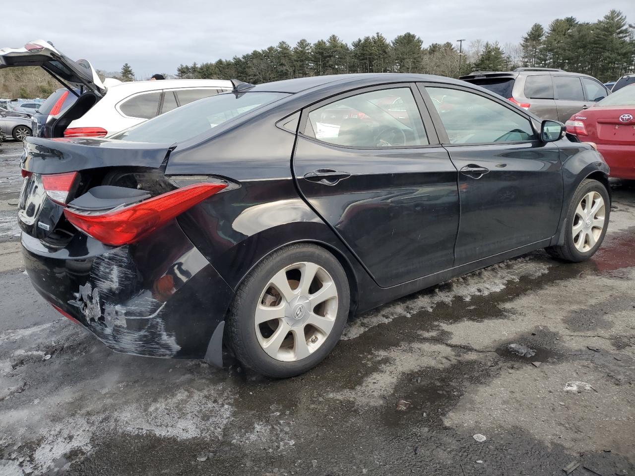 2013 Hyundai Elantra VIN KMHDH4AE3DU500708 Copart auction photo, front end / rear end damage thumbnail 3