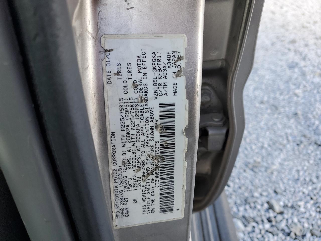 2002 Toyota 4Runner VIN JT3HN86R620379375 Copart auction photo, front end damage thumbnail 15