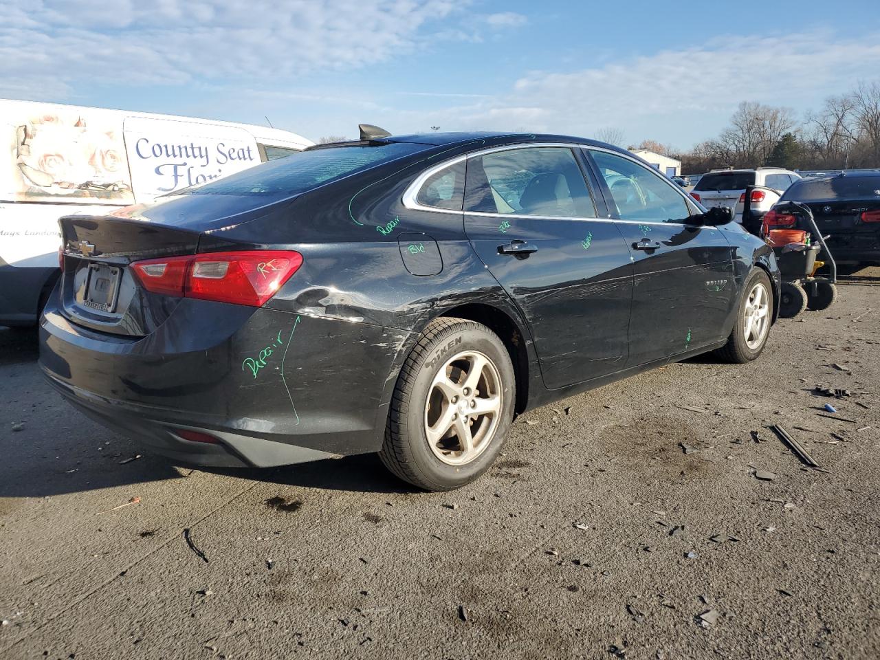 2017 Chevrolet Malibu VIN 1G1ZB5ST6HF283365 Copart auction photo, front end / side damage thumbnail 3