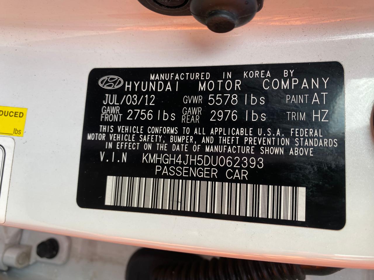 2013 Hyundai Equus VIN KMHGH4JH5DU062393 Copart auction photo, normal wear damage thumbnail 10