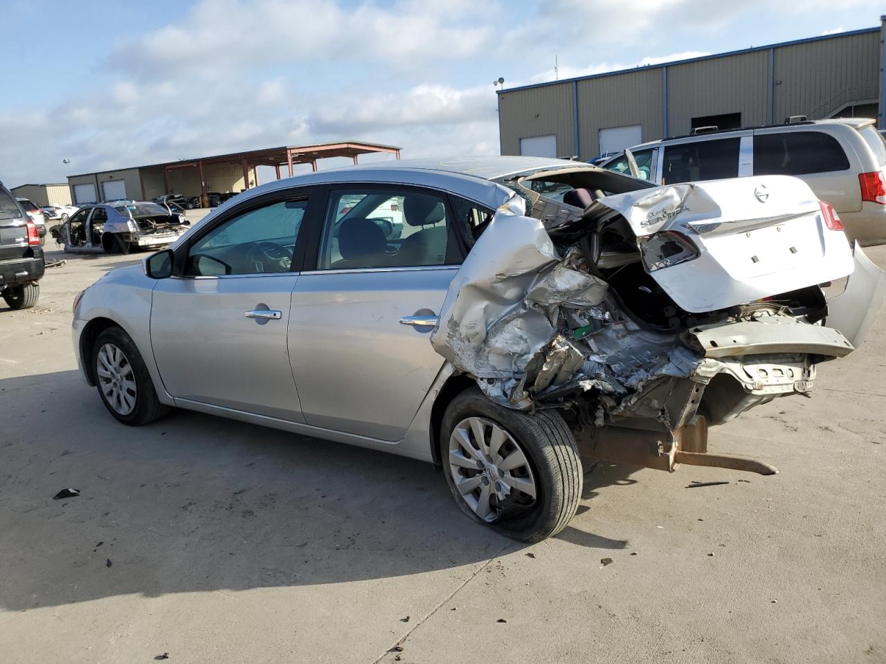 2015 Nissan Sentra VIN 3N1AB7AP3FY239644 Copart auction photo, rear end / hail damage thumbnail 2