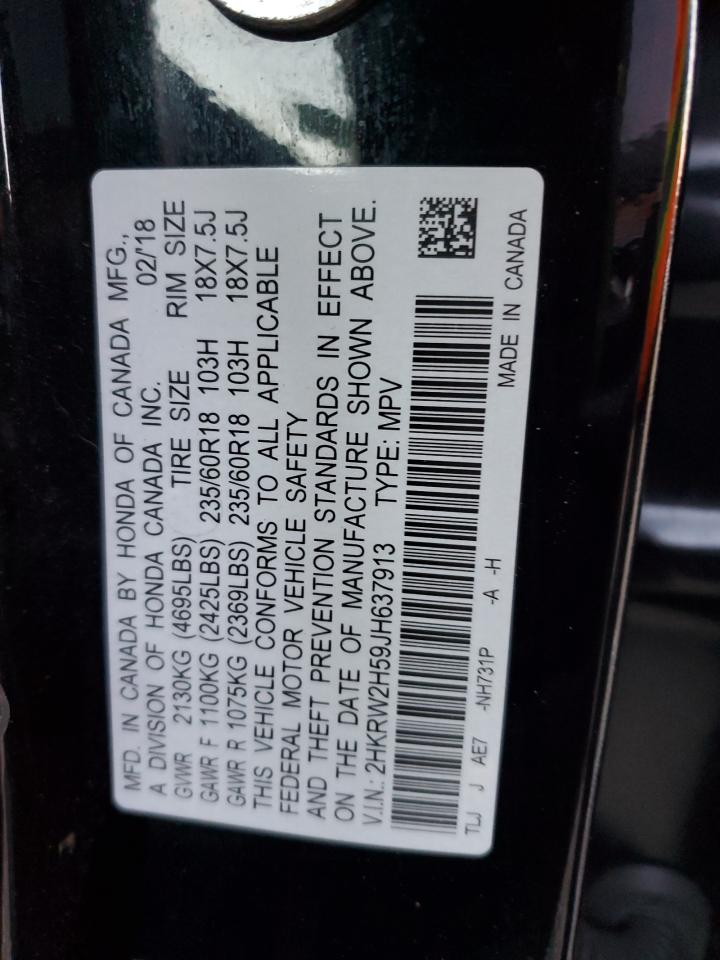 2018 Honda CR-V VIN 2HKRW2H59JH637913 Copart auction photo, front end damage thumbnail 15