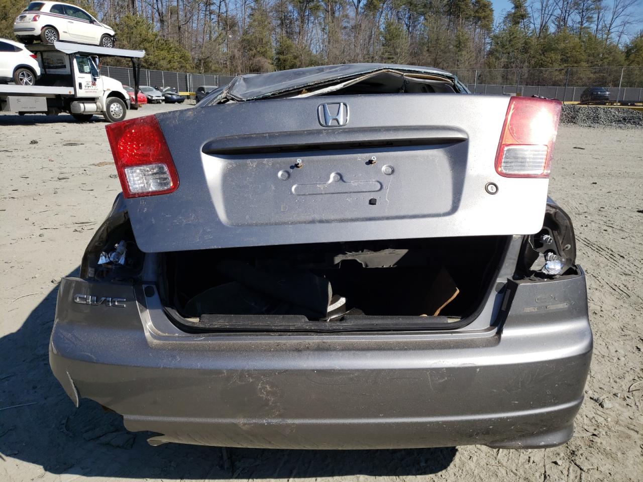 2005 Honda Civic VIN 2HGES26725H551678 Copart auction photo, all over damage thumbnail 6