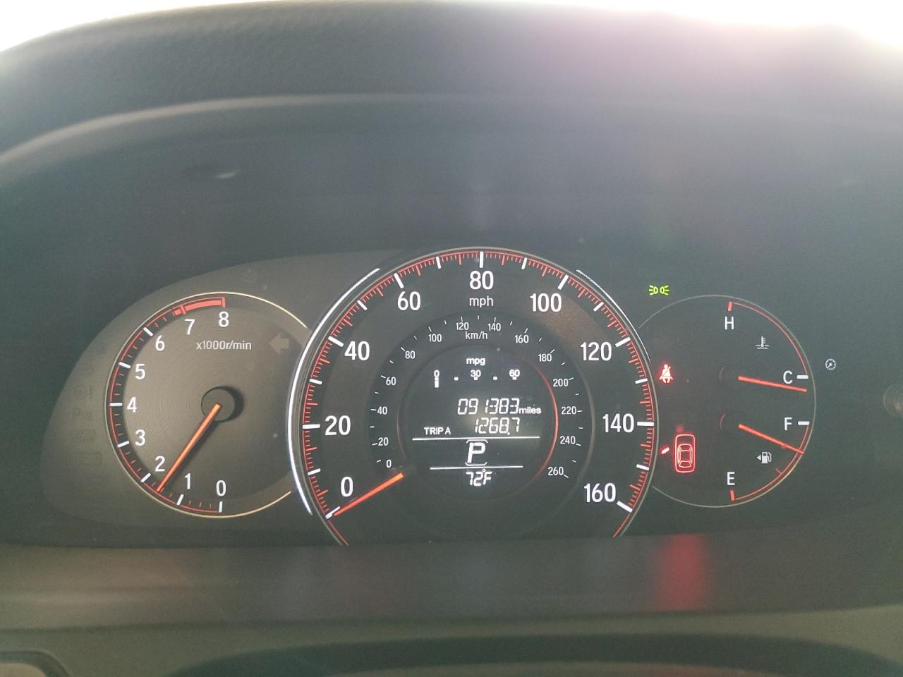 2016 Honda Accord VIN 1HGCR2F5XGA093486 Copart auction photo, front end / side damage thumbnail 9