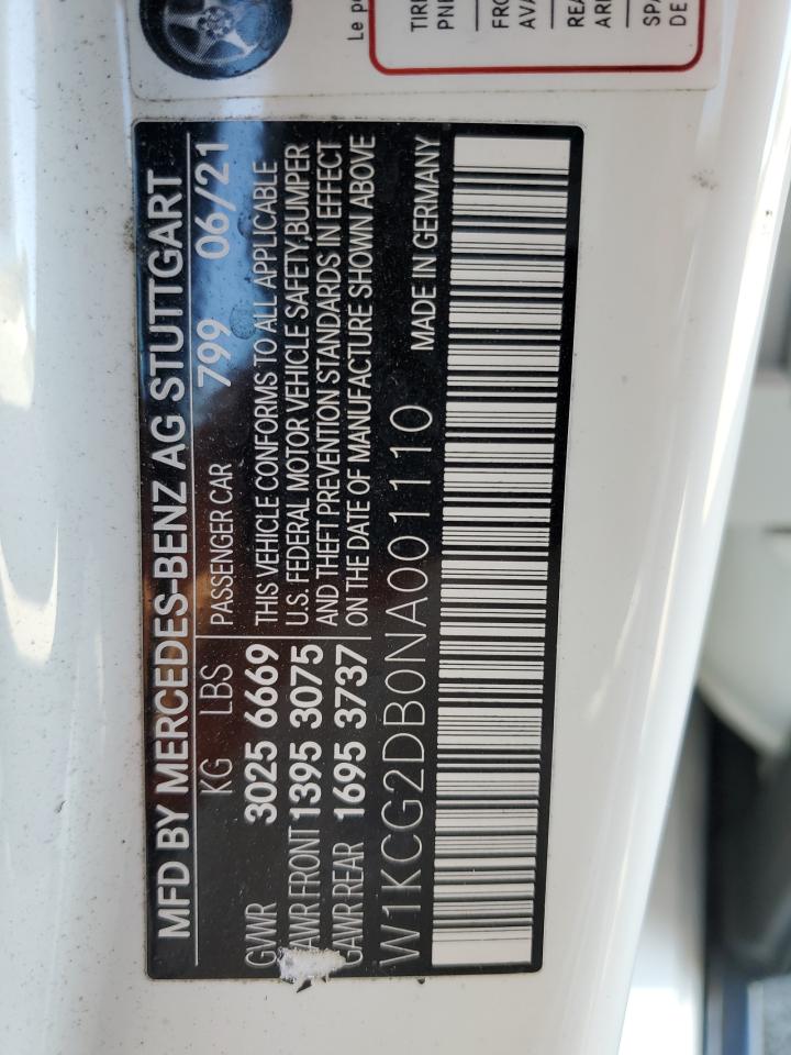 2022 Mercedes-Benz EQS VIN W1KCG2DB0NA001110 Copart auction photo, front end damage thumbnail 14