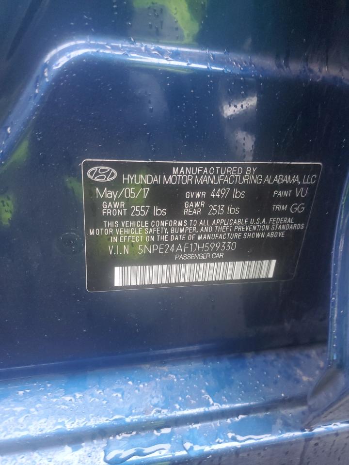 2018 Hyundai Sonata VIN 5NPE24AF1JH599330 Copart auction photo, vandalism damage thumbnail 12