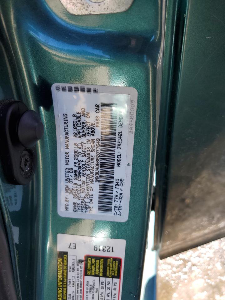 2009 Toyota Corolla VIN 1NXBU40E69Z077649 Copart auction photo, minor dent/scratches damage thumbnail 13