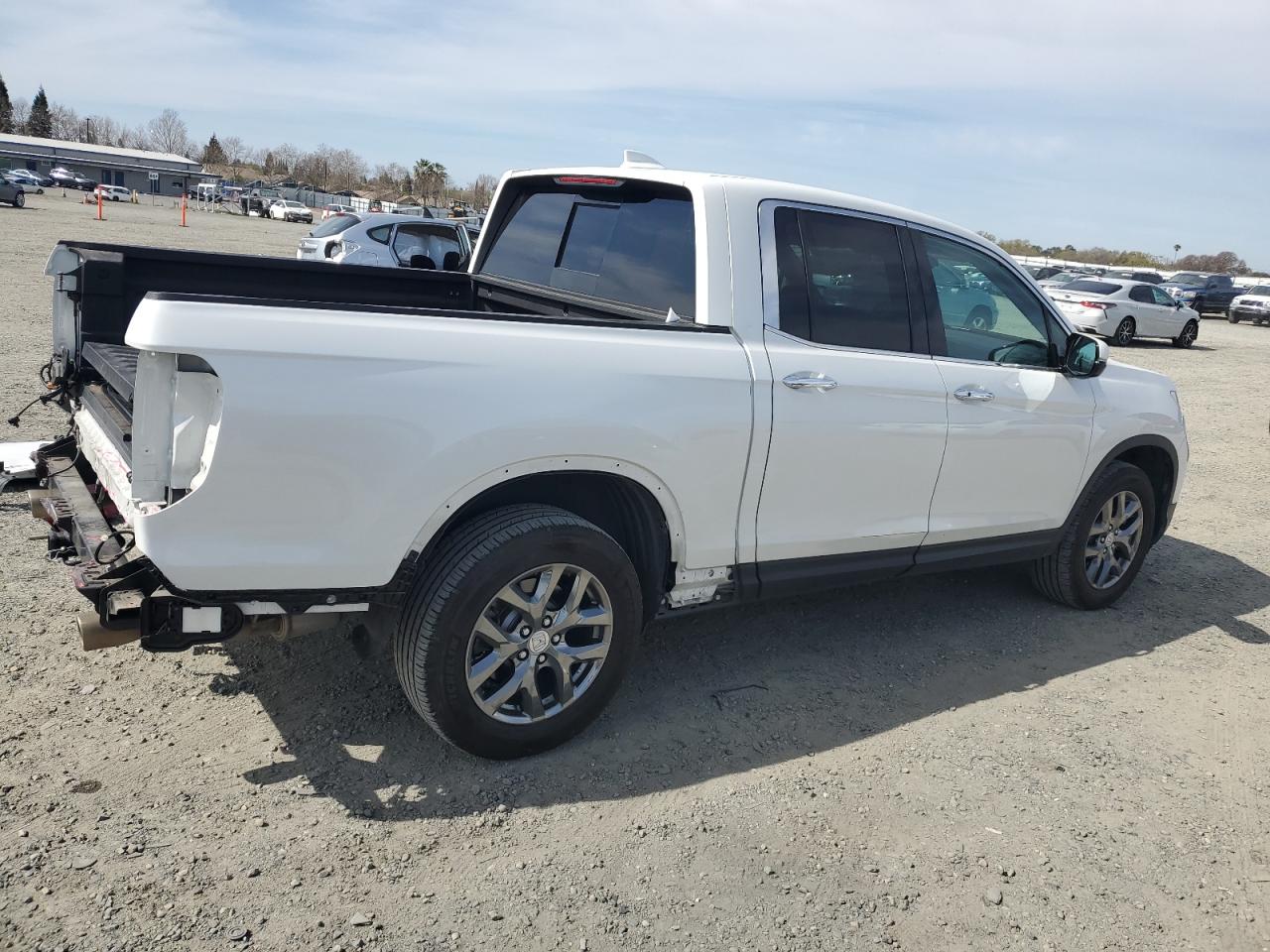 2021 Honda Ridgeline VIN 5FPYK3F7XMB019687 Copart auction photo, rear end / side damage thumbnail 3