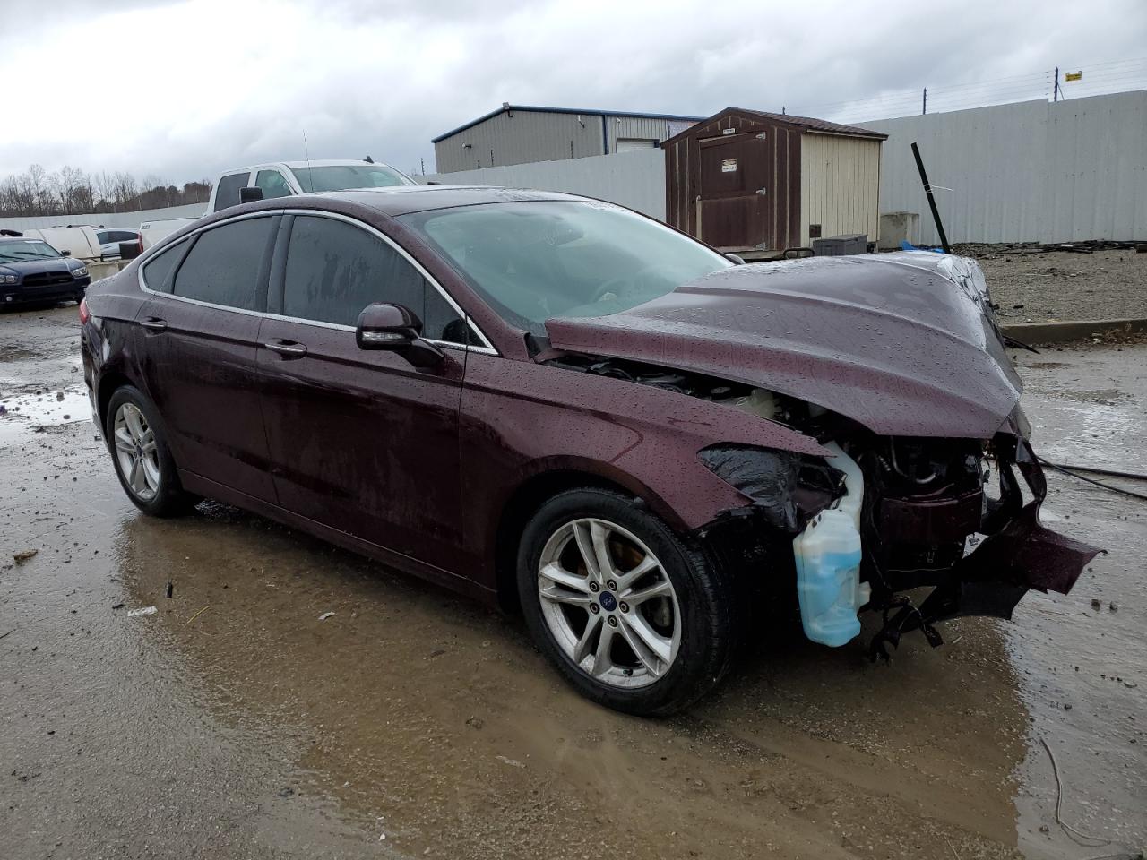 2018 Ford Fusion VIN 3FA6P0HD1JR142975 Copart auction photo, front end / side damage thumbnail 4