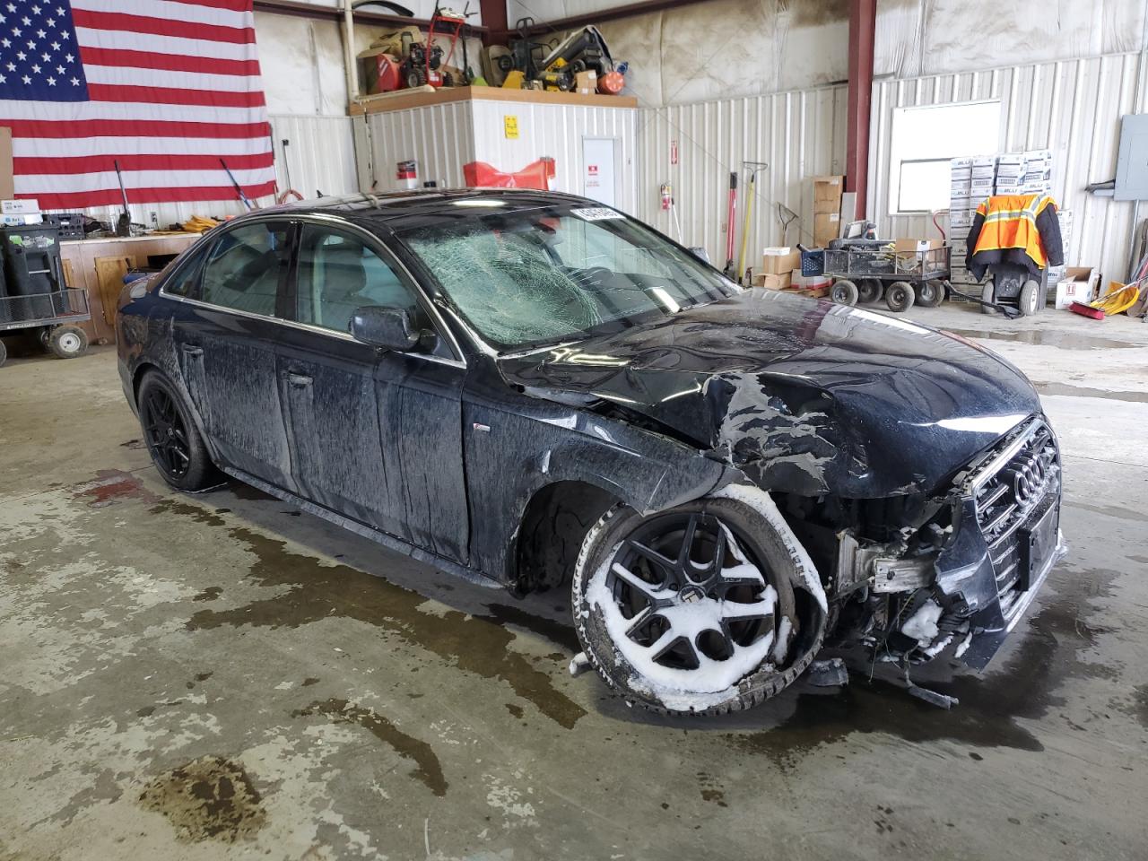 2014 Audi A4 VIN WAUFFAFL7EN011536 Copart auction photo, front end / side damage thumbnail 4