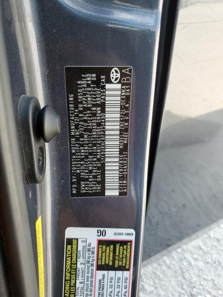 2015 Toyota Corolla VIN 5YFBURHE6FP254490 Copart auction photo, side / front end damage thumbnail 14