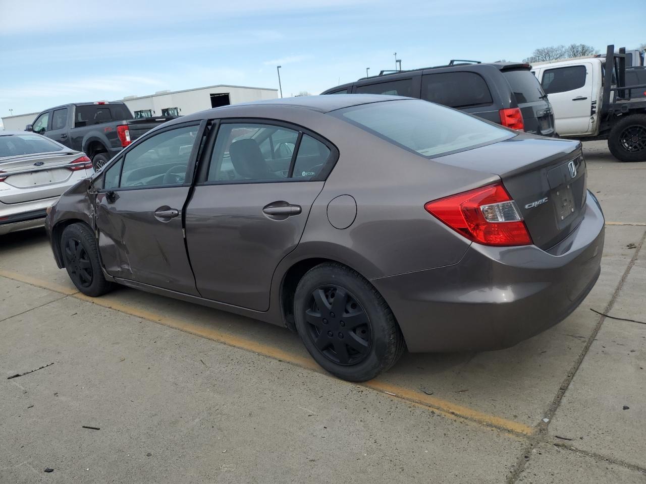 2012 Honda Civic VIN 2HGFB2F51CH609618 Copart auction photo, side / front end damage thumbnail 2