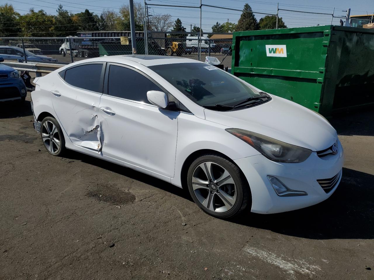2015 Hyundai Elantra VIN KMHDH4AHXFU391595 Copart auction photo, rear end damage thumbnail 4