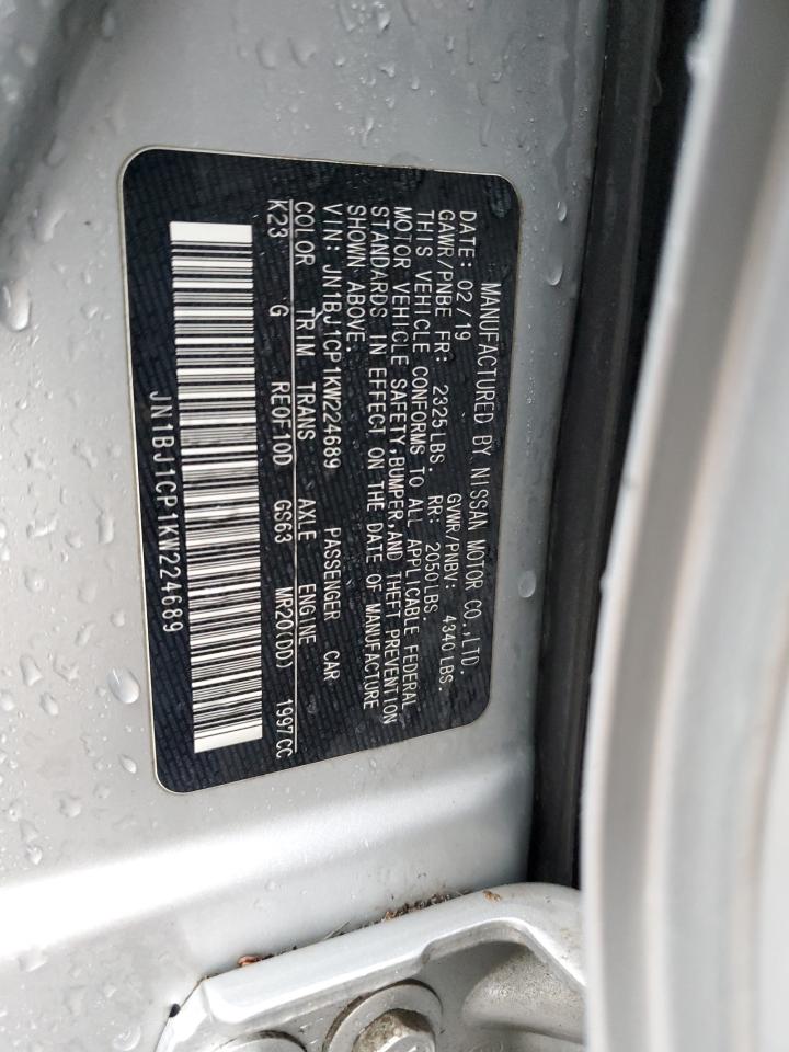 2019 Nissan Rogue VIN JN1BJ1CP1KW224689 Copart auction photo, front end damage thumbnail 14