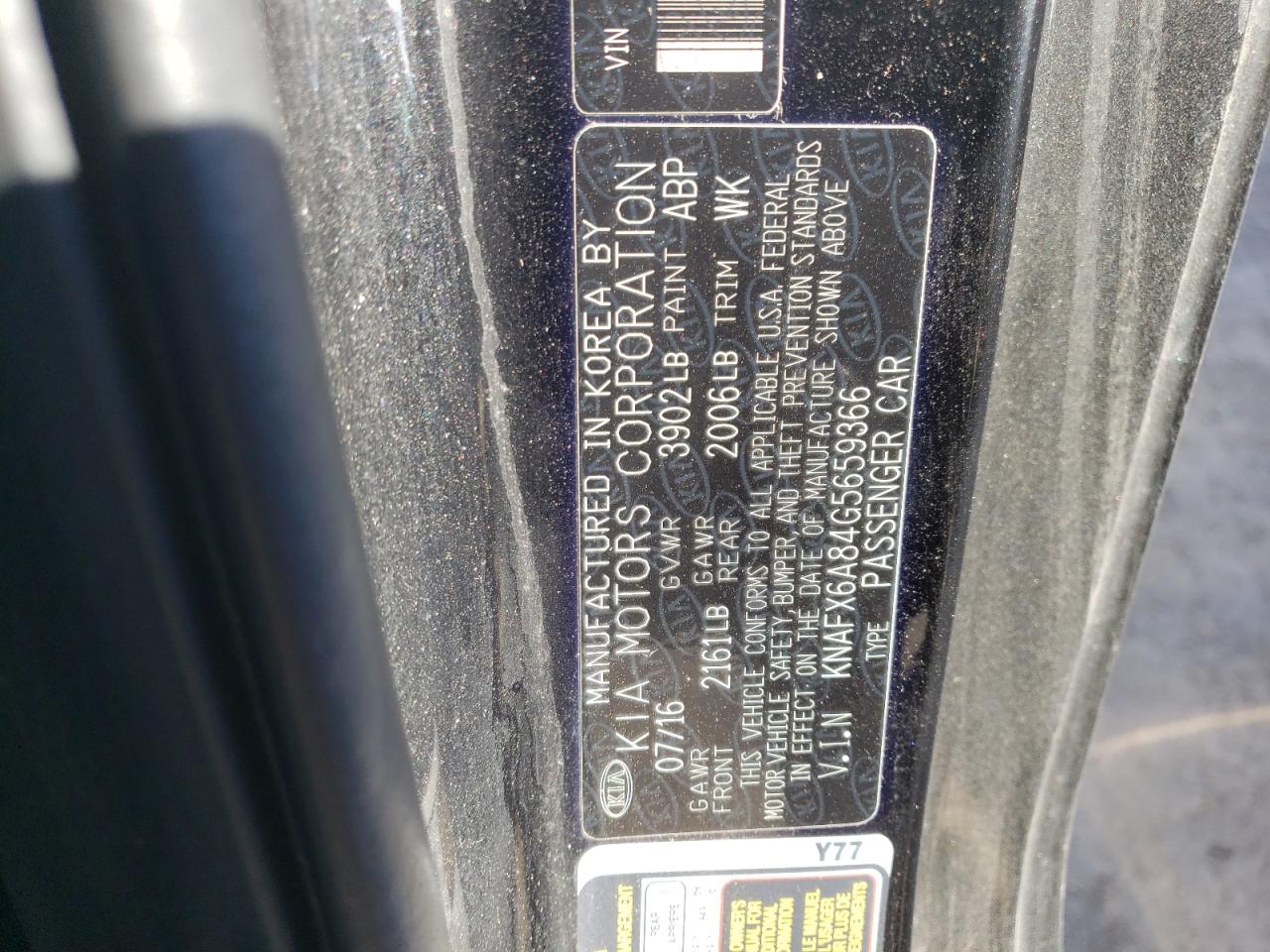 2016 KIA Forte VIN KNAFX6A84G5659366 Copart auction photo, front end damage thumbnail 13