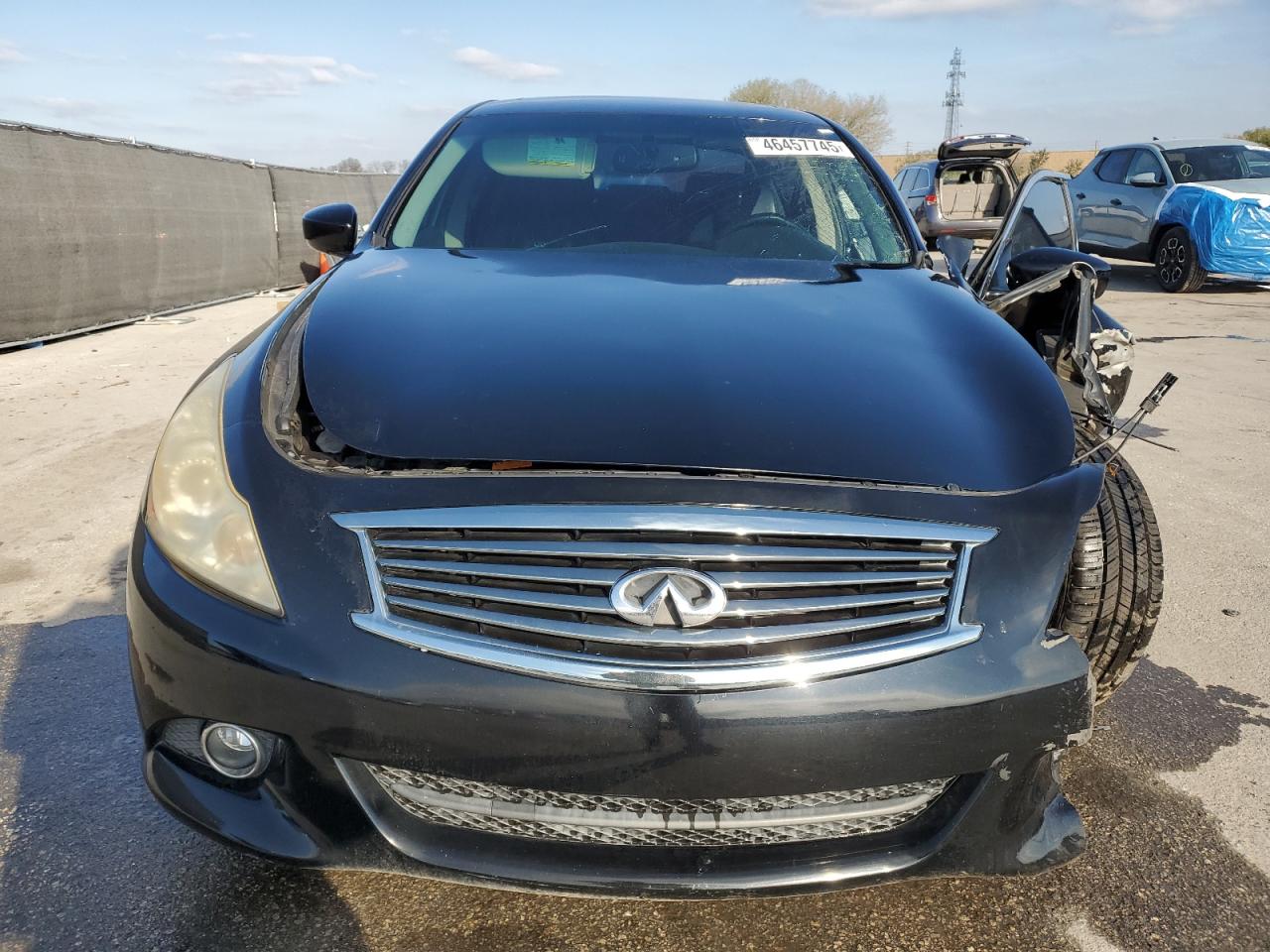 2013 Infiniti G VIN JN1CV6AP0DM726004 Copart auction photo, front end / side damage thumbnail 5