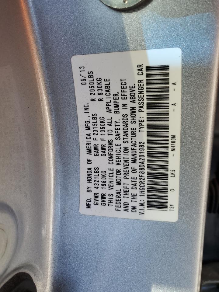 2013 Honda Accord VIN 1HGCR2F88DA201982 Copart auction photo, front end damage thumbnail 12