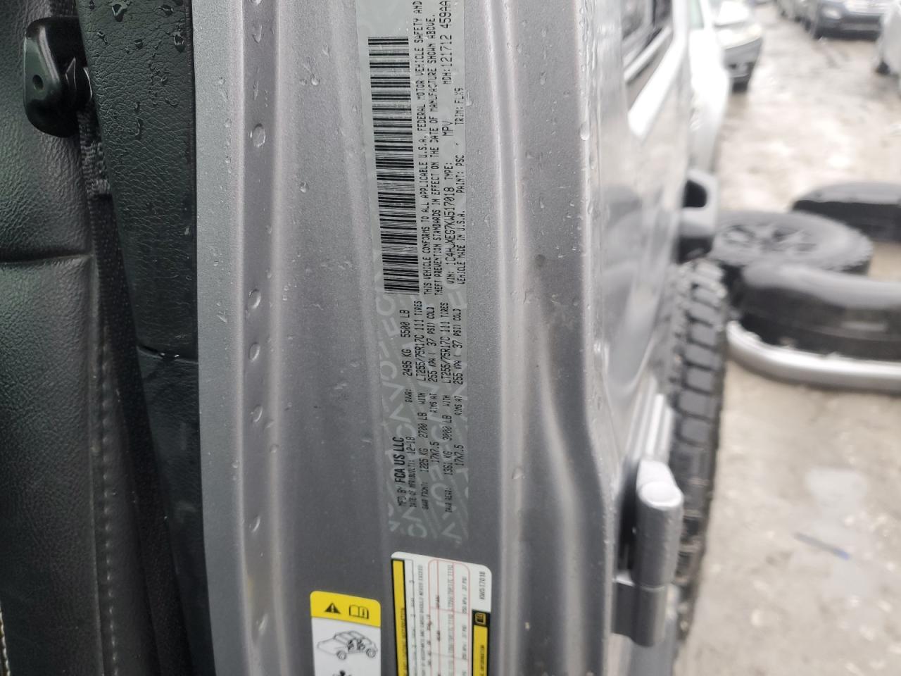 2019 Jeep Wrangler VIN 1C4HJXEG7KW517018 Copart auction photo, rear end damage thumbnail 14
