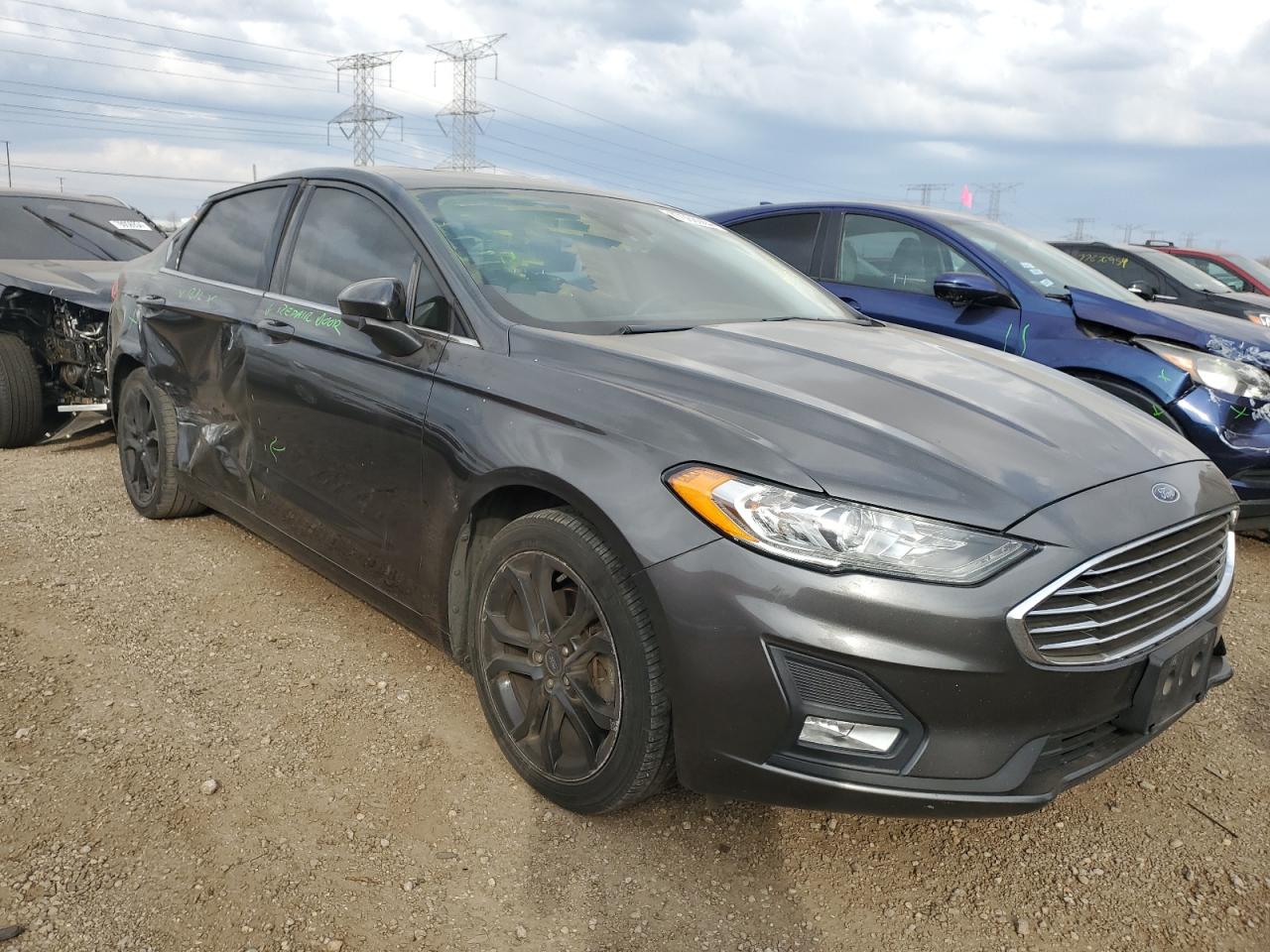 2019 Ford Fusion VIN 3FA6P0HDXKR230098 Copart auction photo, side damage thumbnail 4