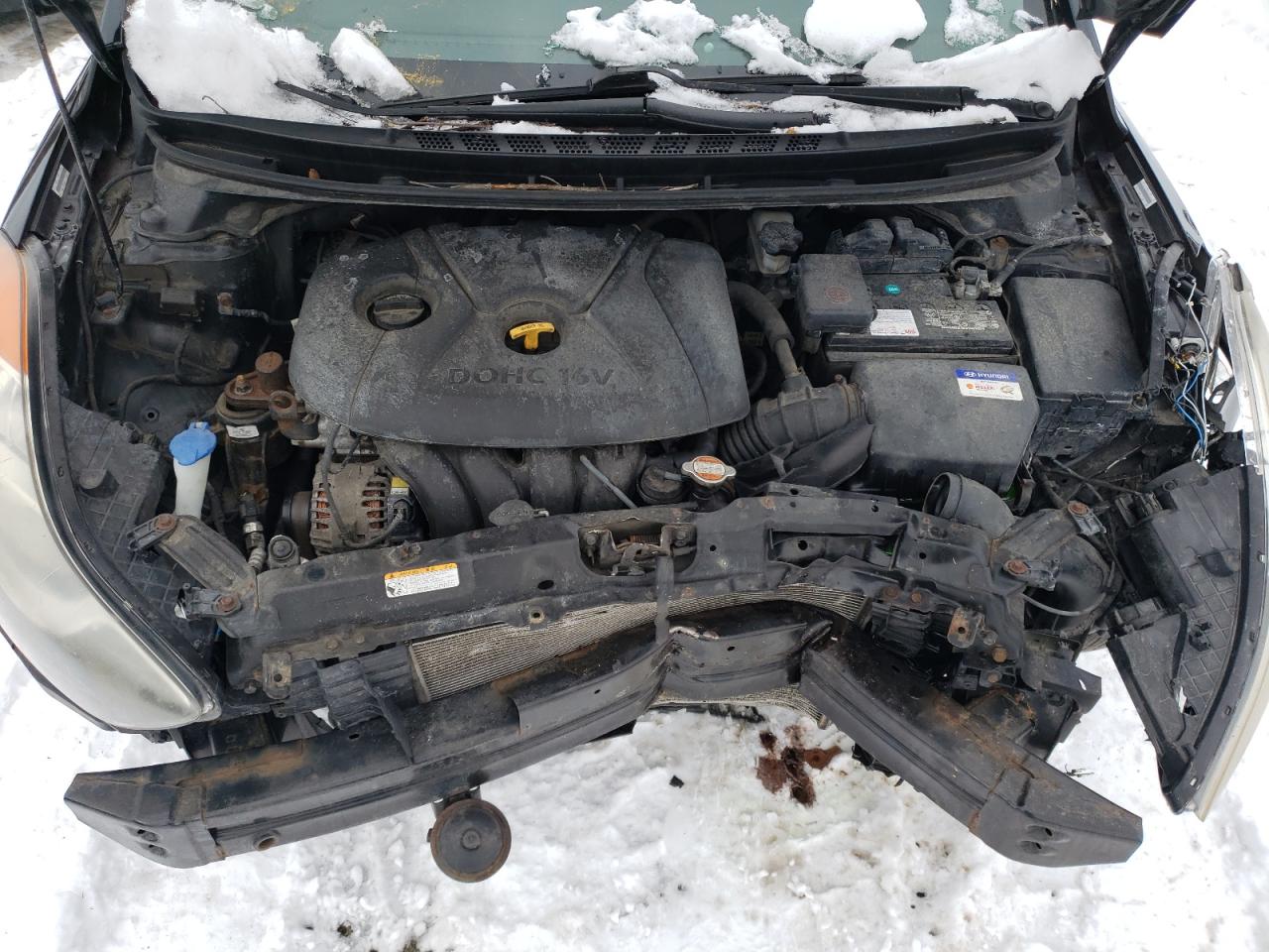 2011 Hyundai Elantra VIN KMHDH4AE2BU109403 Copart auction photo, front end / side damage thumbnail 11