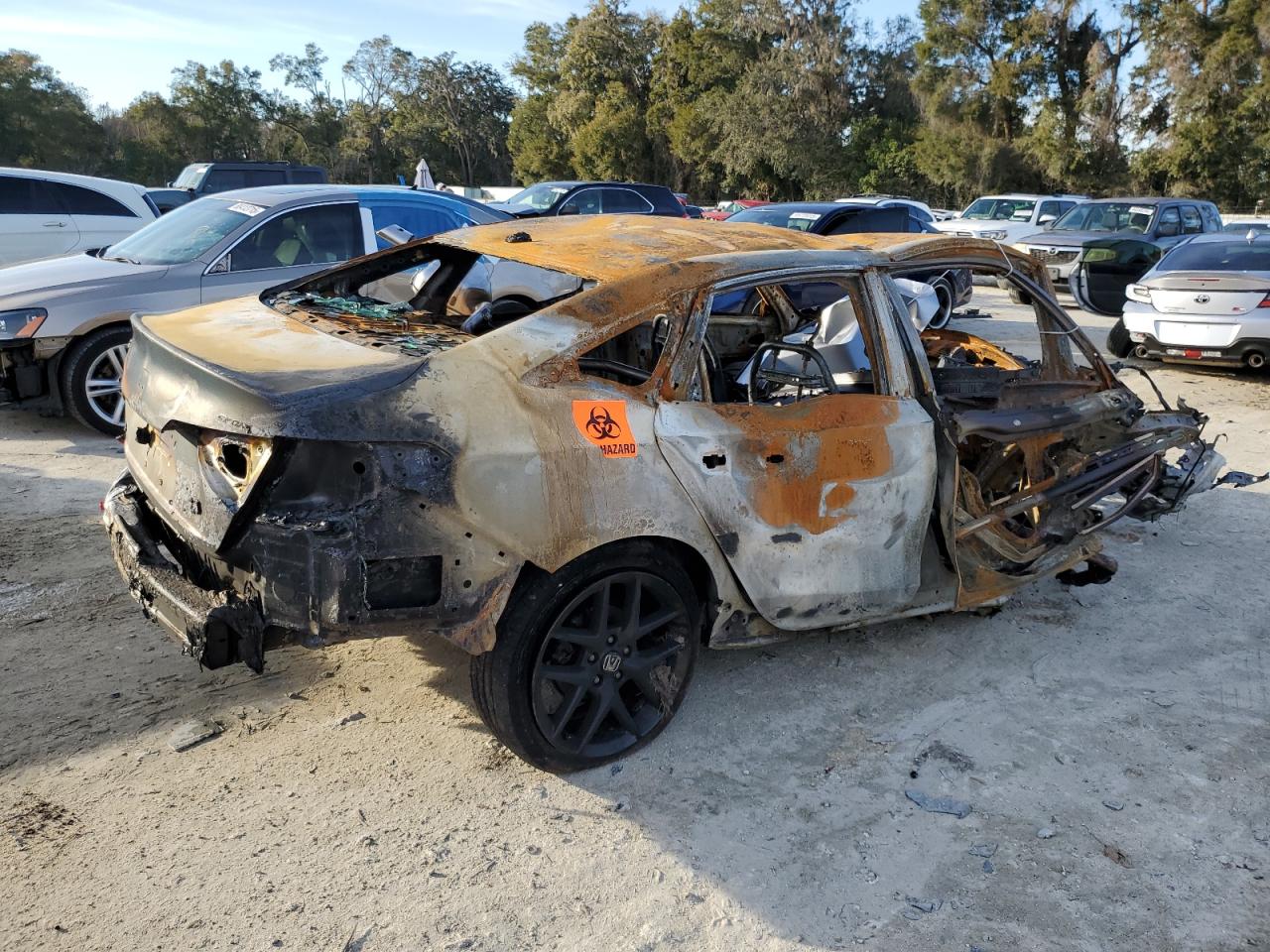 2024 Honda Civic VIN 2HGFE2F52RH542091 Copart auction photo, burn damage thumbnail 3