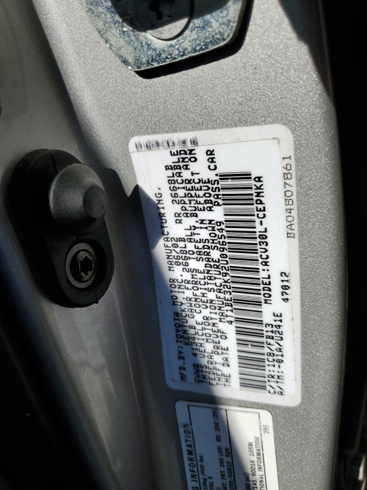 2002 Toyota Camry VIN 4T1BE32K92U096549 Copart auction photo, all over damage thumbnail 13