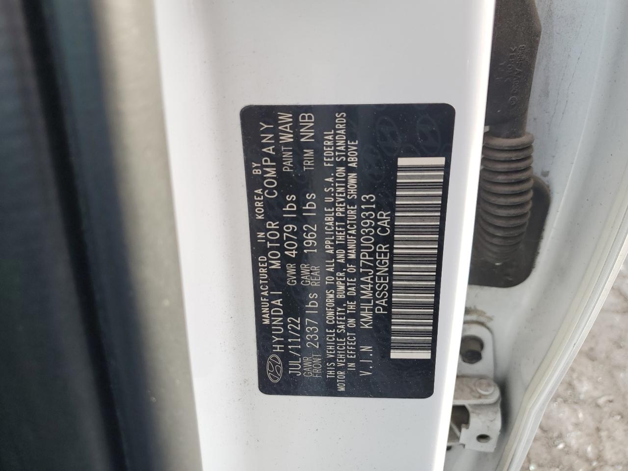 2023 Hyundai Elantra VIN KMHLM4AJ7PU039313 Copart auction photo, rear end damage thumbnail 13
