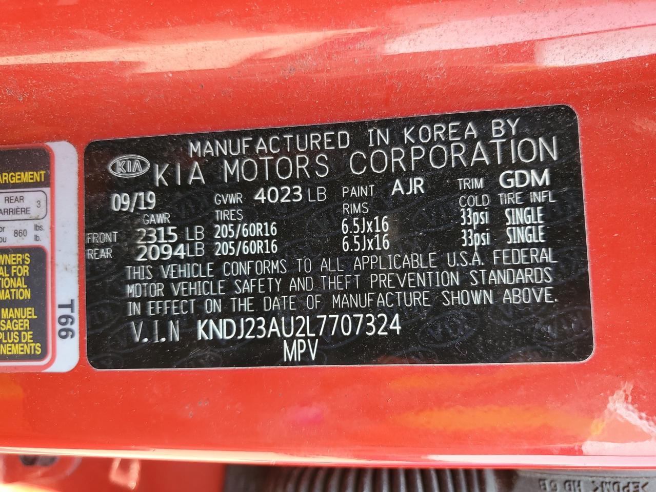 2020 KIA Soul VIN KNDJ23AU2L7707324 Copart auction photo, undercarriage / front end damage thumbnail 13