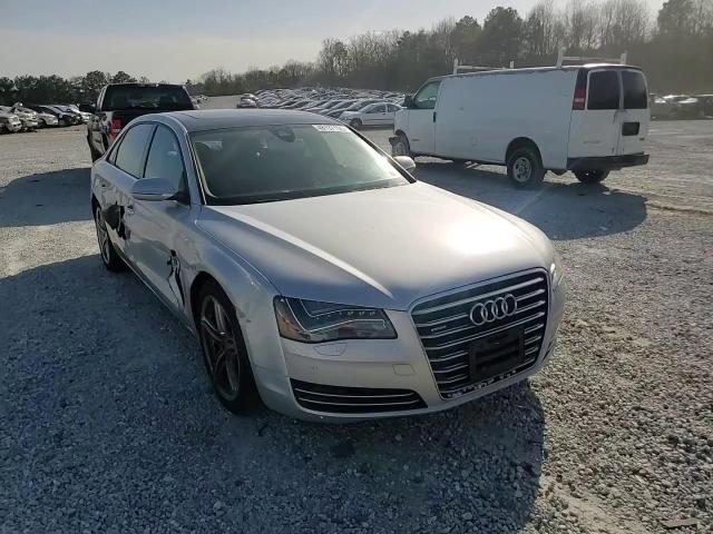 2014 Audi A8 VIN WAURMAFD8EN014277 Copart auction photo, side / front end damage thumbnail 10