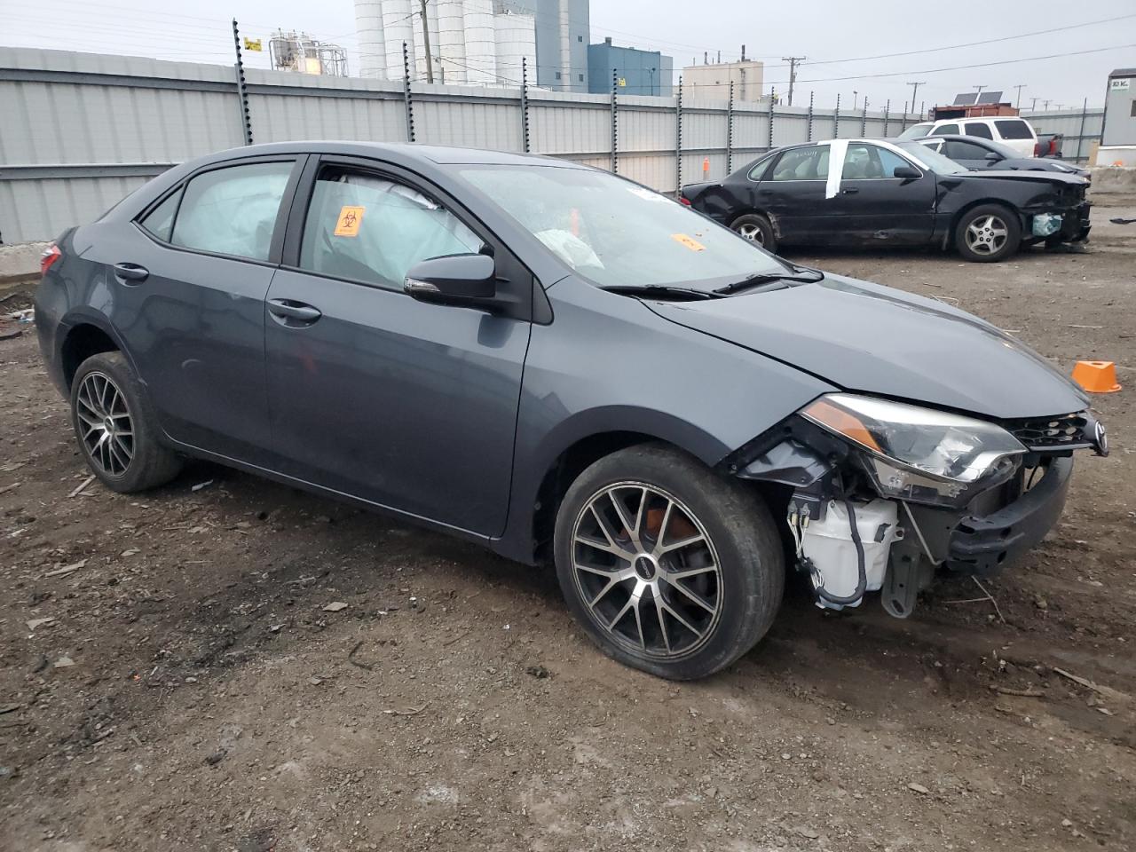 2016 Toyota Corolla VIN 5YFBURHEXGP554177 Copart auction photo, front end / side damage thumbnail 4