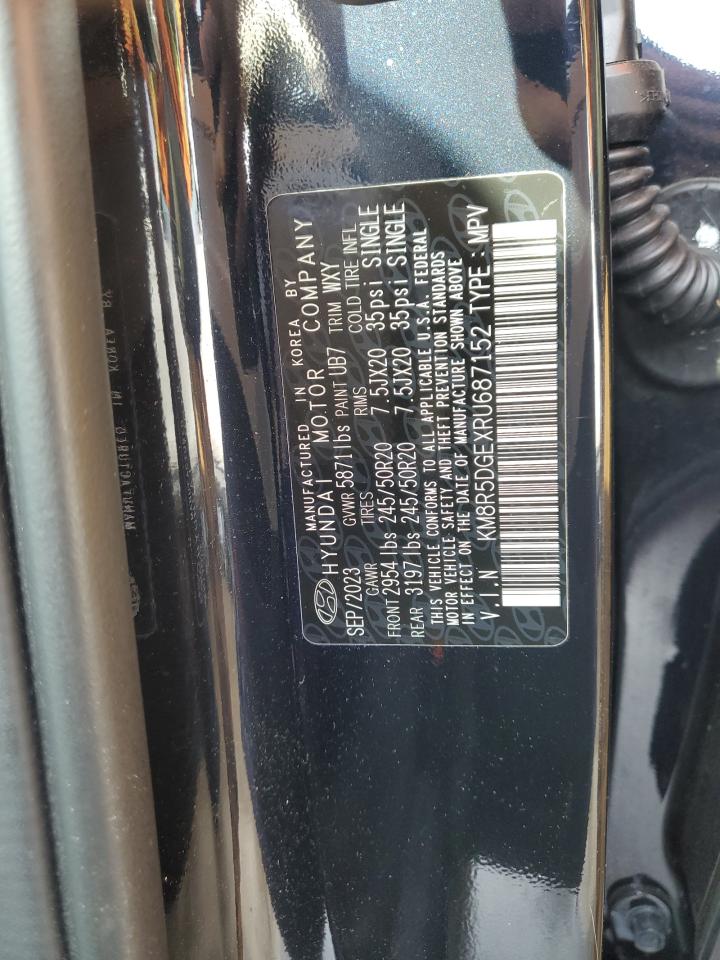 2024 Hyundai Palisade VIN KM8R5DGEXRU687152 Copart auction photo, rear end / side damage thumbnail 13
