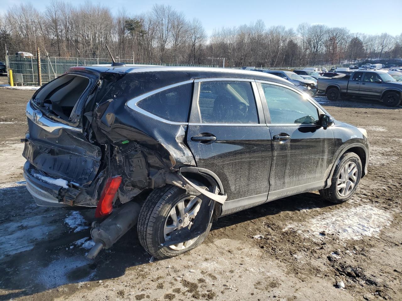 2015 Honda CR-V VIN 2HKRM4H70FH658496 Copart auction photo, rear end / side damage thumbnail 3
