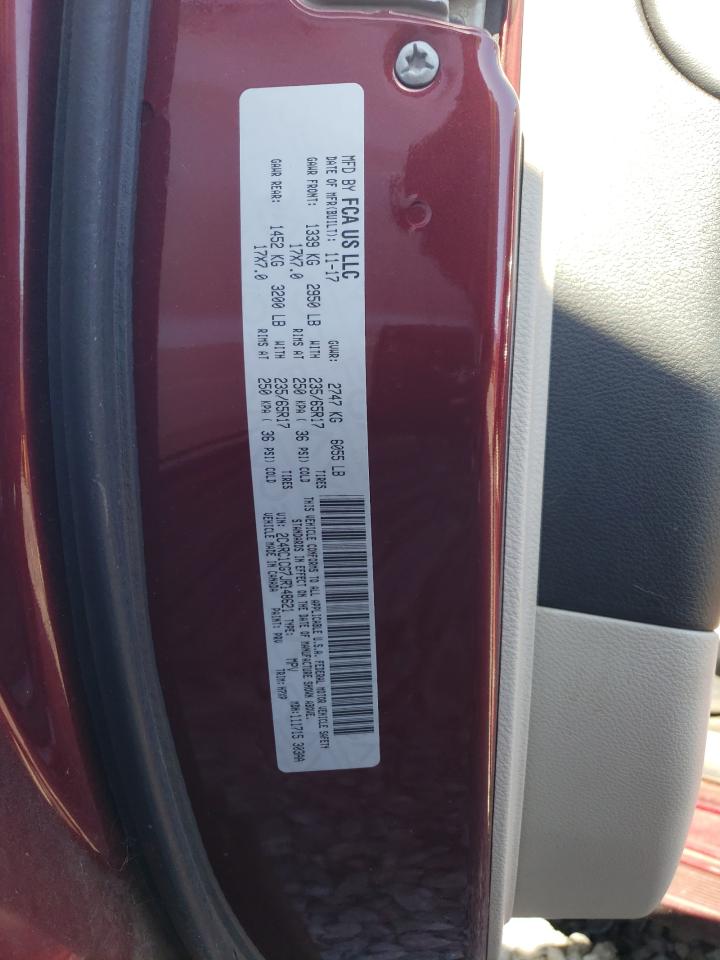 2018 Chrysler Pacifica VIN 2C4RC1CG7JR148621 Copart auction photo, front end damage thumbnail 13