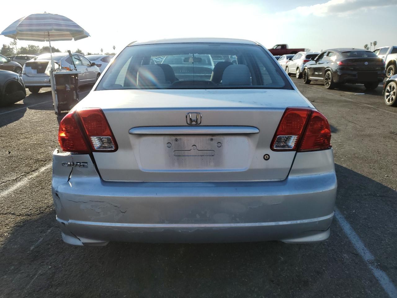 2005 Honda Civic VIN 1HGES16385L024156 Copart auction photo, rear end / minor dent/scratches damage thumbnail 6