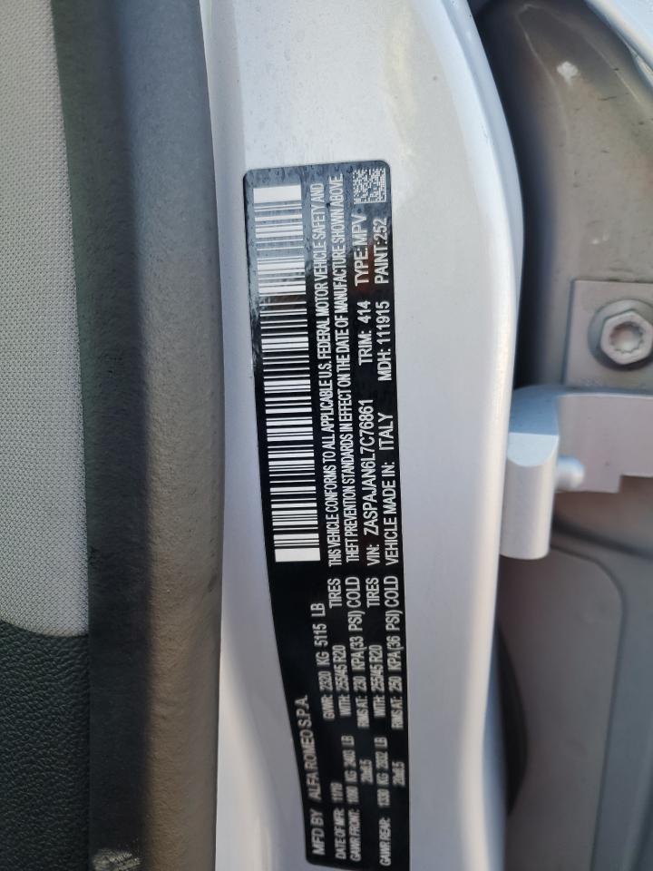 2020 Alfa Romeo Stelvio VIN ZASPAJAN6L7C76861 Copart auction photo, all over damage thumbnail 14