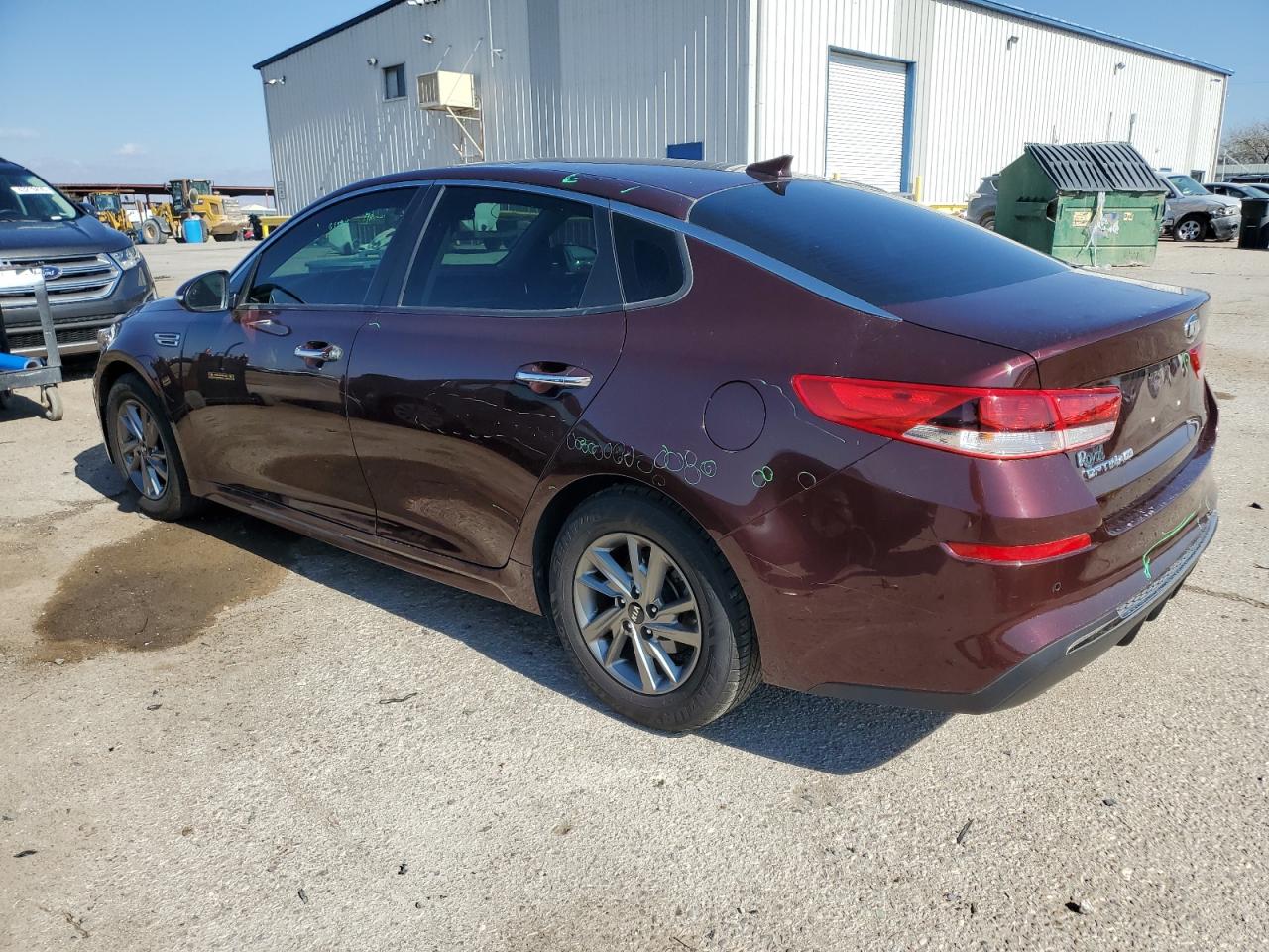 2019 KIA Optima VIN 5XXGT4L37KG327502 Copart auction photo, vandalism / side damage thumbnail 2