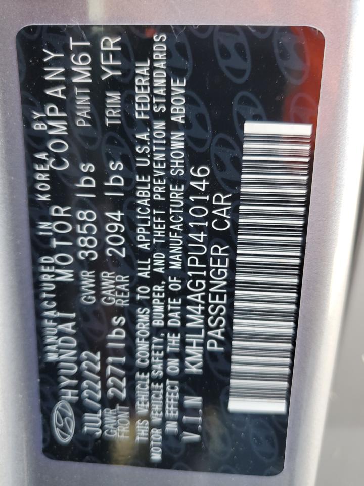 2023 Hyundai Elantra VIN KMHLM4AG1PU410146 Copart auction photo, water/flood damage thumbnail 14