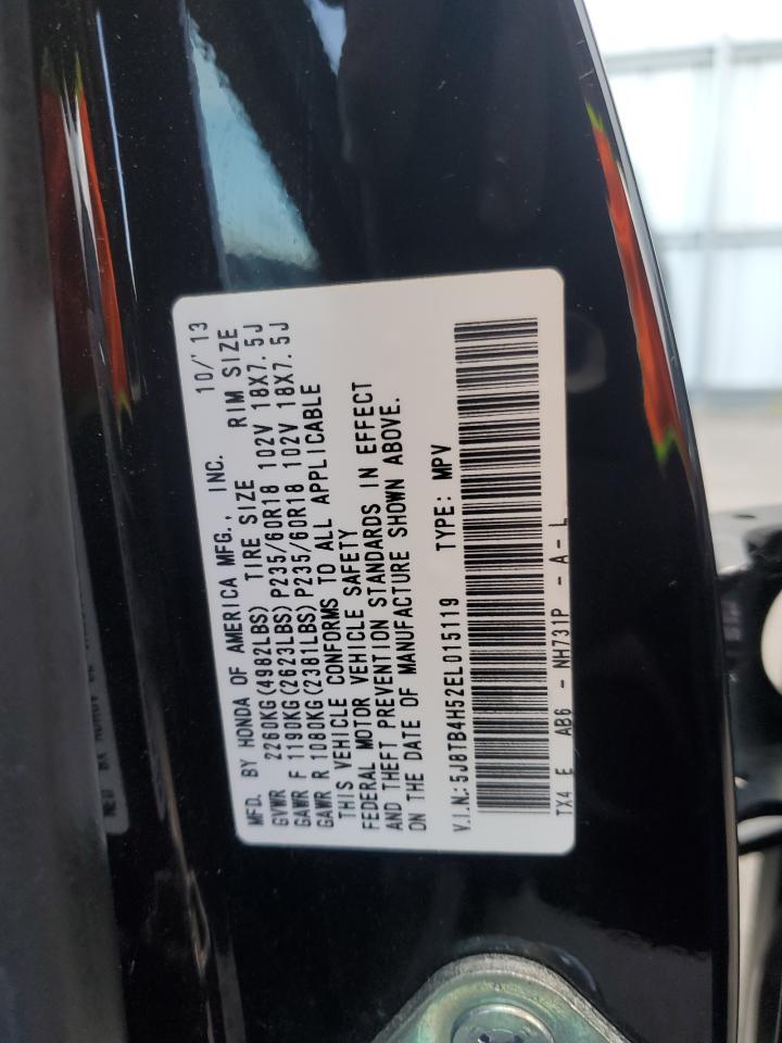 2014 Acura RDX VIN 5J8TB4H52EL015119 Copart auction photo, front end damage thumbnail 15
