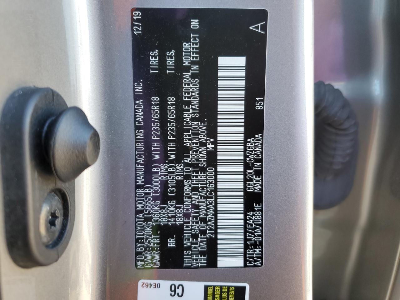 2020 Lexus RX VIN 2T2AZMAA3LC163000 Copart auction photo, front end / rear end damage thumbnail 13