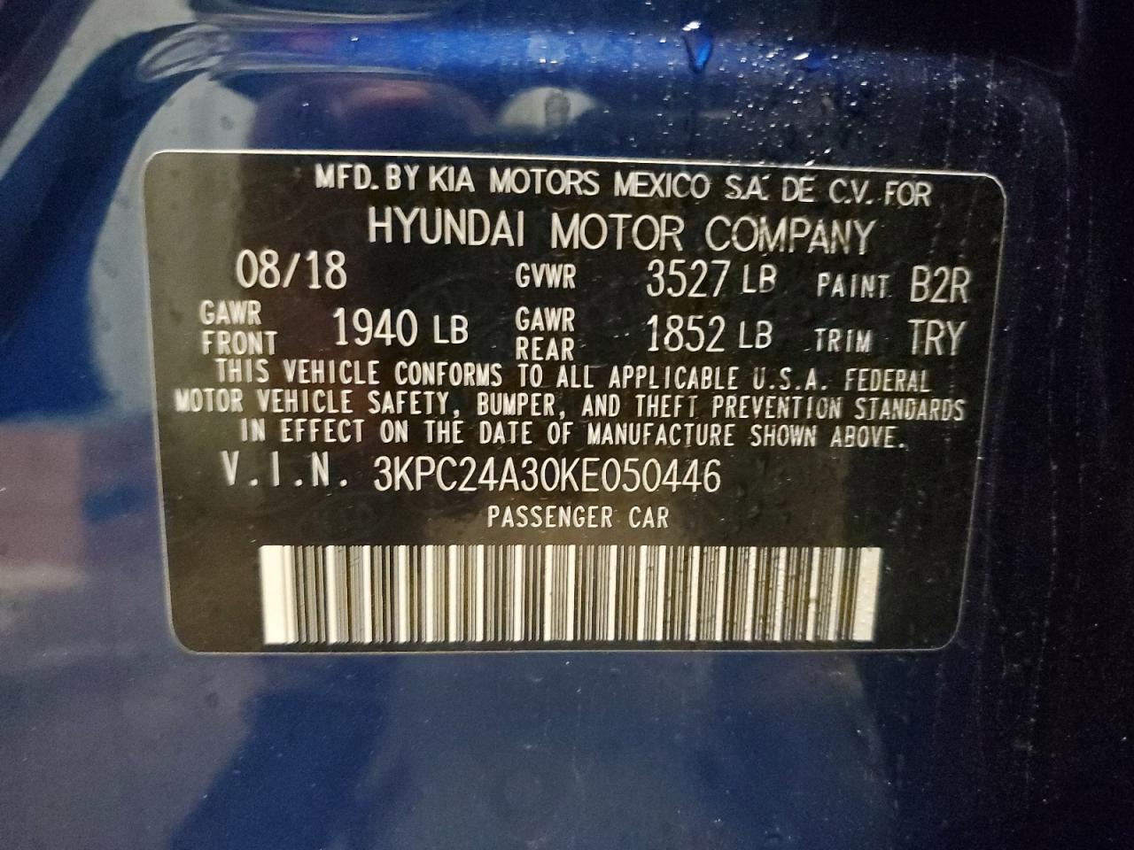 2019 Hyundai Accent VIN 3KPC24A30KE050446 Copart auction photo, front end damage thumbnail 14