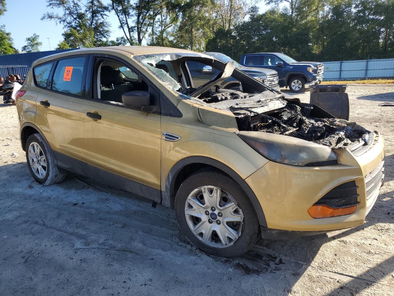 2015 Ford Escape VIN 1FMCU0F76FUA14939 Copart auction photo, burn - engine / burn - interior damage thumbnail 4