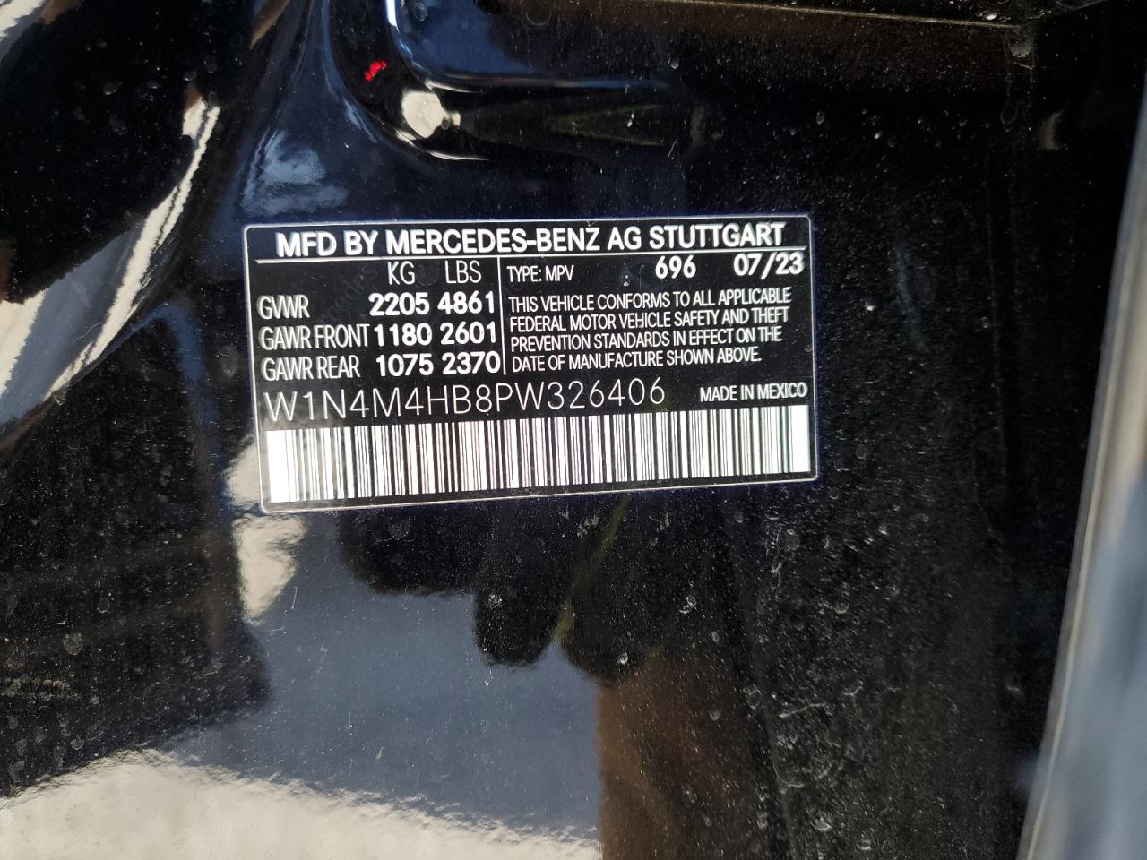 2023 Mercedes-Benz GLB VIN W1N4M4HB8PW326406 Copart auction photo, all over damage thumbnail 14
