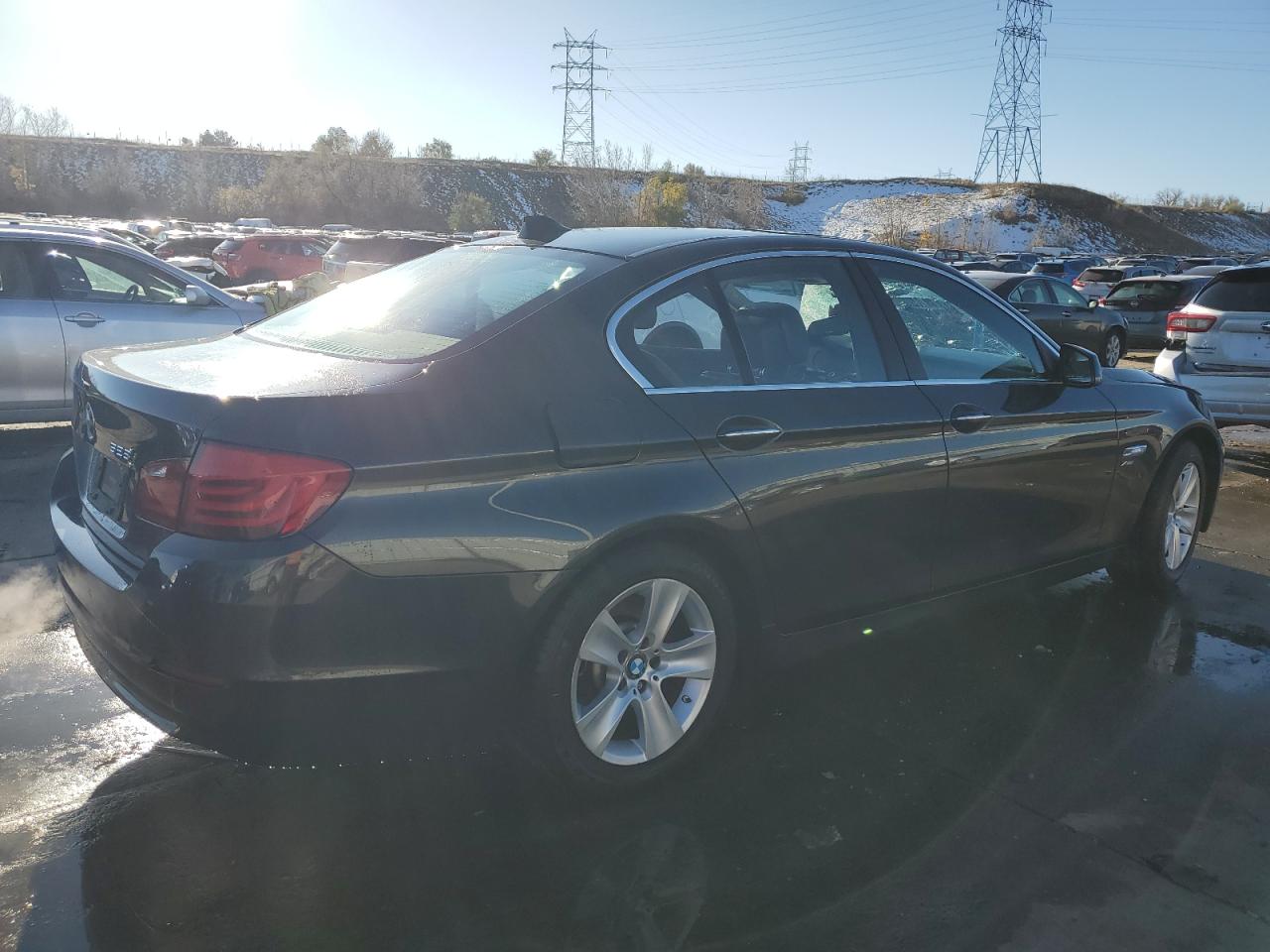 2012 BMW 5er VIN WBAXH5C58CDW07639 Copart auction photo, front end / side damage thumbnail 3