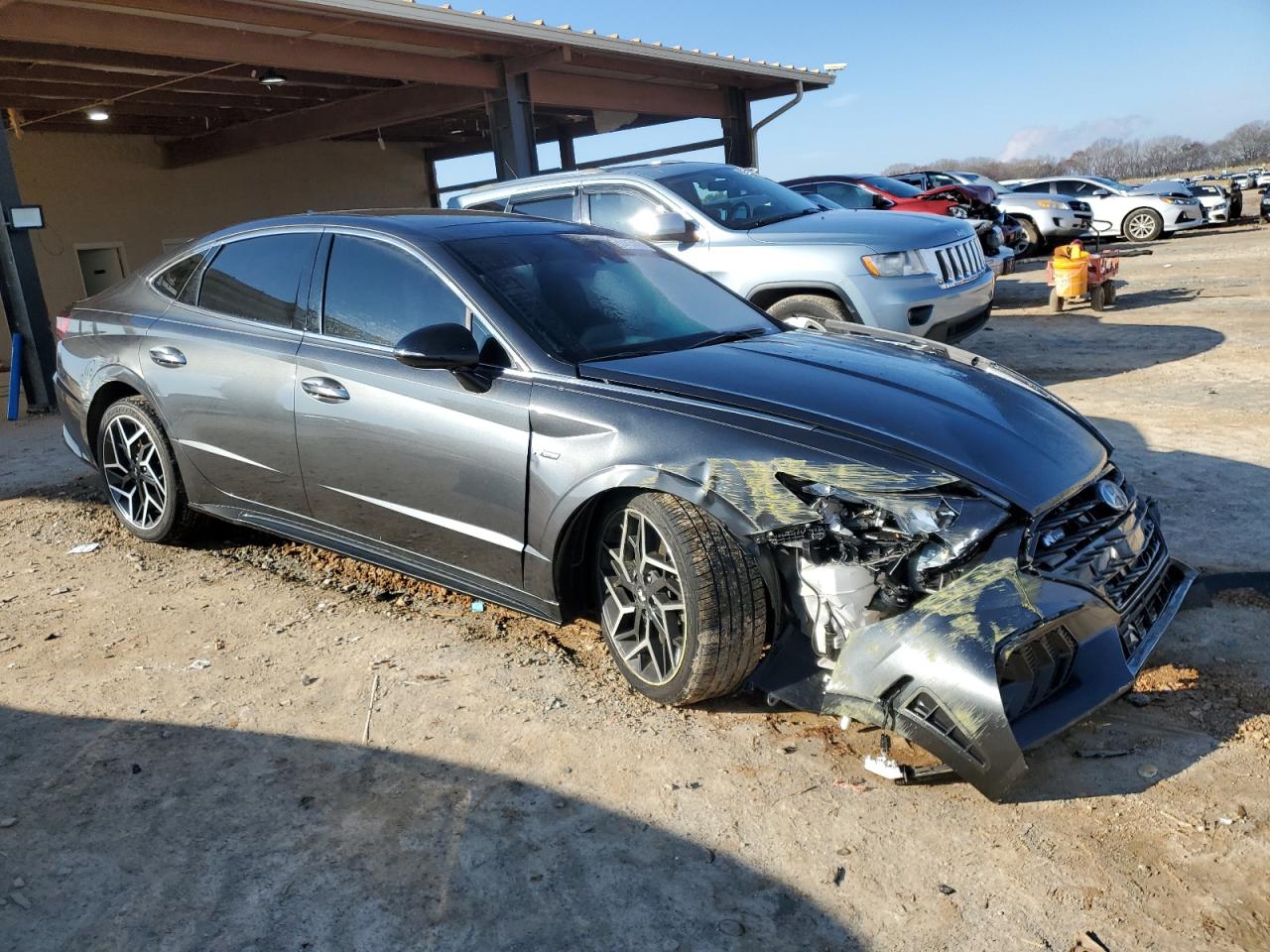 2023 Hyundai Sonata VIN KMHL14JC4PA254143 Copart auction photo, front end / side damage thumbnail 4