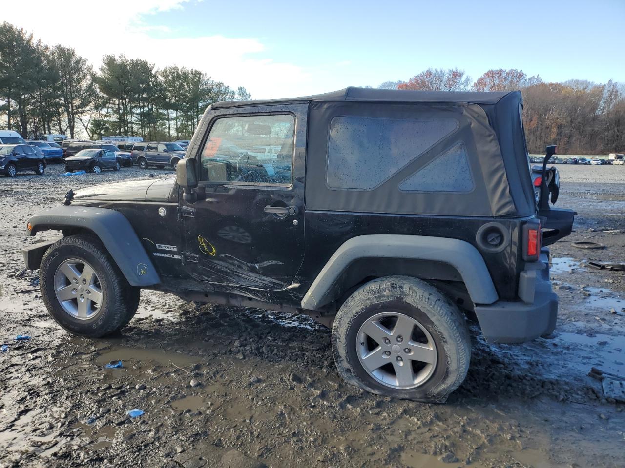 2013 Jeep Wrangler VIN 1C4AJWAG3DL608387 Copart auction photo, side damage thumbnail 2