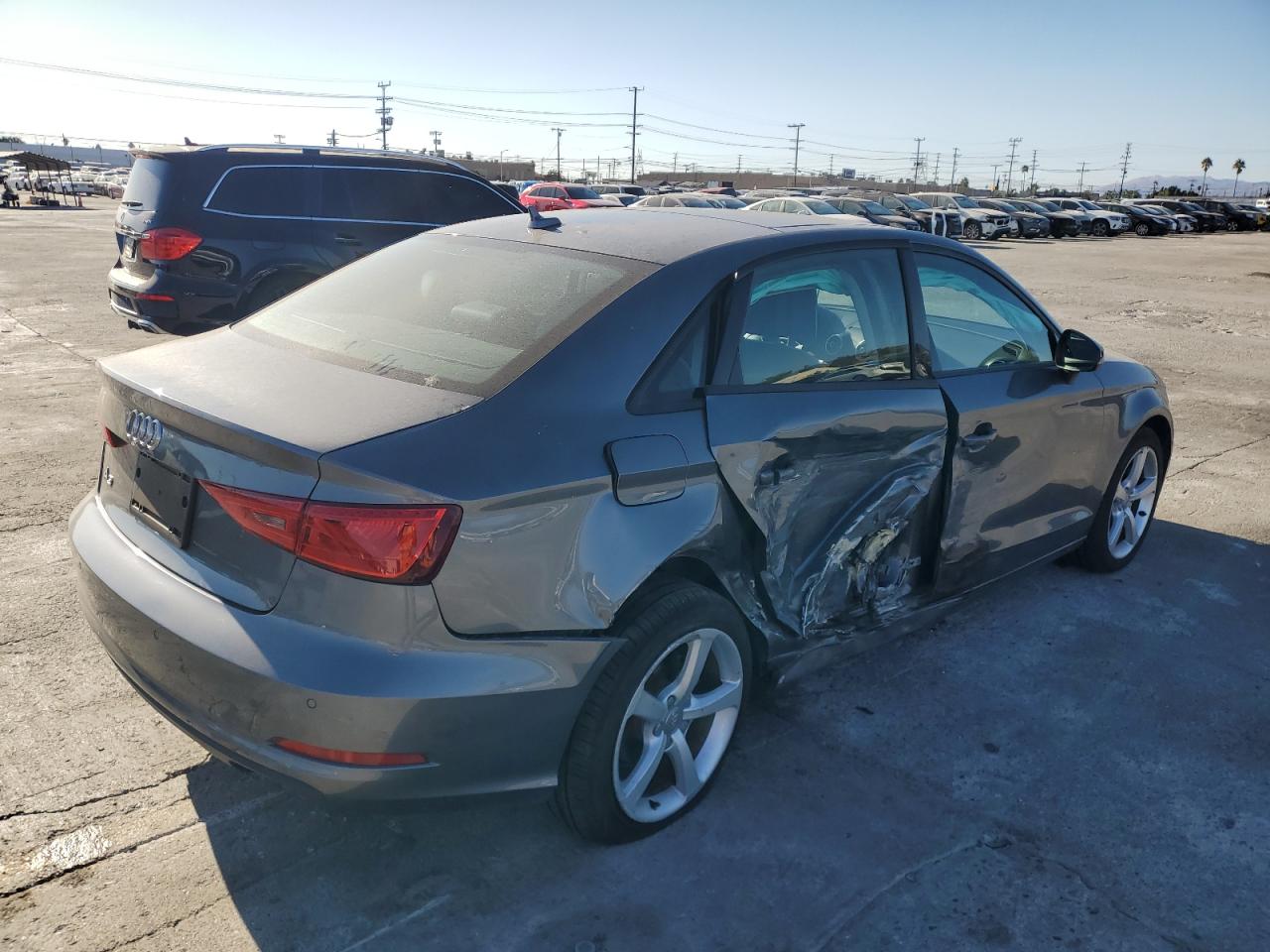 2015 Audi A3 VIN WAUACGFF6F1075074 Copart auction photo, side / rear end damage thumbnail 3