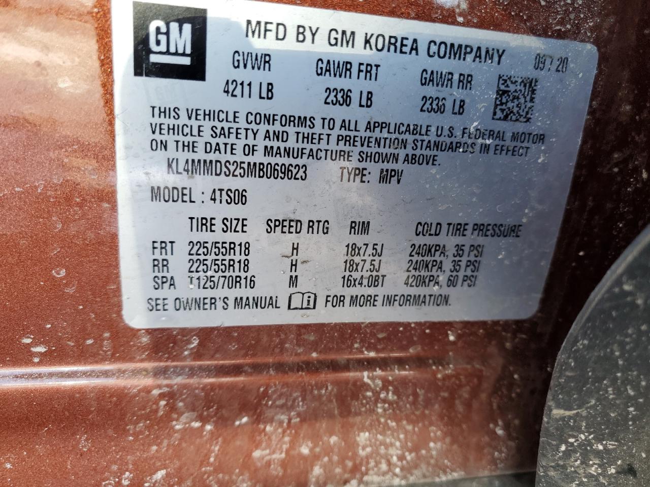 2021 Buick Encore VIN KL4MMDS25MB069623 Copart auction photo, front end damage thumbnail 13